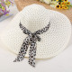 2019 New Fashion Sun Hats for Women Girls Wide Brim Floppy Straw Hat Summer Bohemia Beach Cap Ribbon Leopard chapeau femme