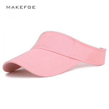 2019 new women sunscreen visor hat summer outdoor running sports adjustable solid baseball topless tennis sun visor cap
