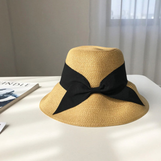 Fashion Summer Beach Women Hats Straw Foldable Wide Brim Straw Outdoor Travel Hats