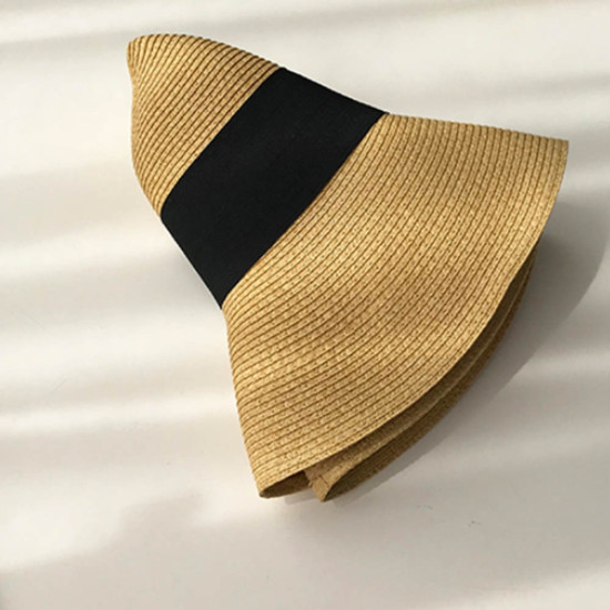 Fashion Summer Beach Women Hats Straw Foldable Wide Brim Straw Outdoor Travel Hats