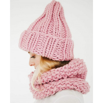 New European Women's Knitted Cap Winter Warming Pure-color Curled Coarse Wool Cap Warming Girl's Fashion Cap Knitted couple hat
