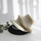 Summer New M letter Retro Ribbon Braided Flat Head Straw Hat Lady Hepburn Wide-brim Sun Hat British Style Sunscreen Beach Hat