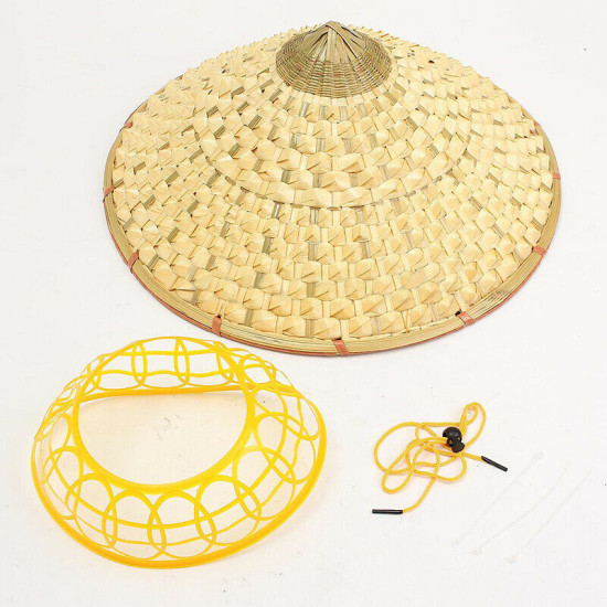 Vietnamese Japanese Coolie Straw Bamboo Cone Sun Hat Garden Farmer Fishing