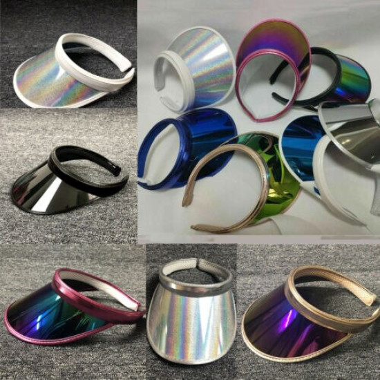 Women Childern Transparent Sun Visor Hat Cap Uv Protection Cover Flexible Summer Headband Beach Travel Summer  Protection Cap