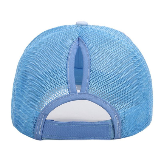 Women Summer Trendy Ponytail Messy Bun Cap Lady 2019 Hip Hop Camouflage Jacquard Breathable Mesh Back Adjustable Snapback Hat