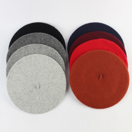 Women's Beret Hat Fashion Solid Warm Wool Berets for Women Candy Color Cashmere Plain French Artist Beret Hats for Girls GS102D