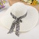 2019 New Fashion Sun Hats for Women Girls Wide Brim Floppy Straw Hat Summer Bohemia Beach Cap Ribbon Leopard chapeau femme