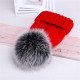 2019 New winter hat luxury quality Fox fur pompom hats beanie High quality Girls women bonnet winter hats for women
