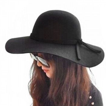 Autumn summer felt fedoras sun hat women vintage wide Brim sunbonnet fedoras lady beach sunhat UV protection caps chapeu Gift &2
