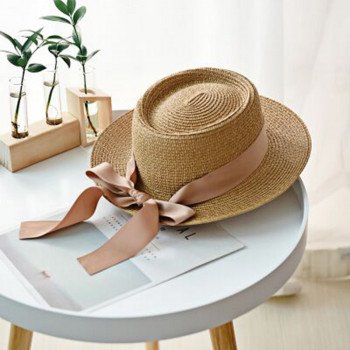 England Retro Arc Broad Brimmed summer sun Hat Female Beach Straw Hat Visor Cap Summer Hats Caps Chapeau Women Femme Sun V