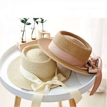 England Retro Arc Broad Brimmed summer sun Hat Female Beach Straw Hat Visor Cap Summer Hats Caps Chapeau Women Femme Sun V