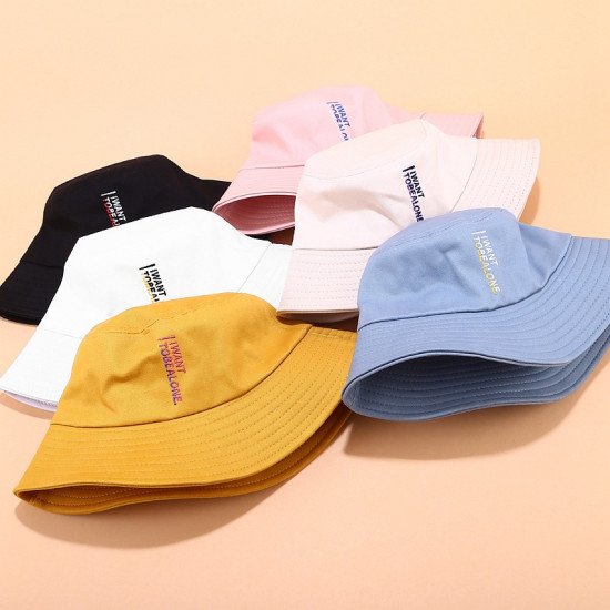 Fisherman Hat Men's New I WANT Letters Embroidered Basin Cap Women Spring and Summer Outdoor Wild casual men bucket sun hat