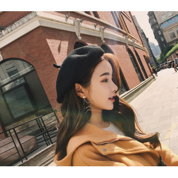 Hot Sell 2018 Cheap Fashion New Women Wool Solid Color Beret Female Bonnet Caps Winter All Matched Warm Walking Hat Cap 17 Color