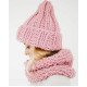 New European Women's Knitted Cap Winter Warming Pure-color Curled Coarse Wool Cap Warming Girl's Fashion Cap Knitted couple hat