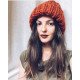New European Women's Knitted Cap Winter Warming Pure-color Curled Coarse Wool Cap Warming Girl's Fashion Cap Knitted couple hat