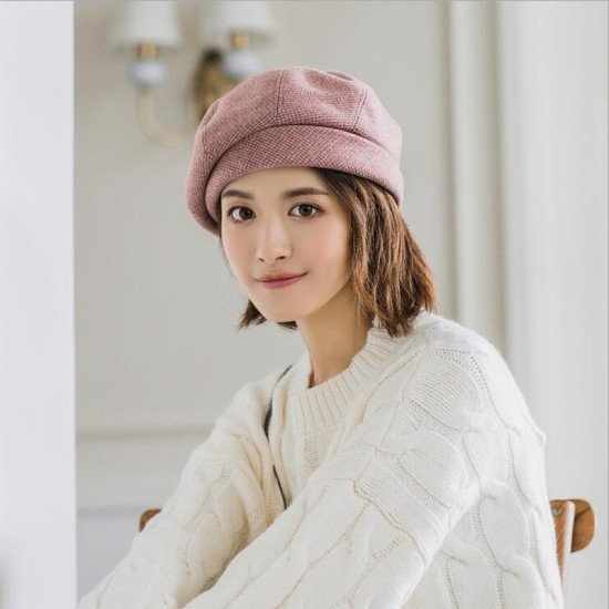 Women Elegant beret For Winter Female Cotton Hats Plaid Vintage Fashion Octagonal Casual boina Autumn 2019 Brand New Women's Cap