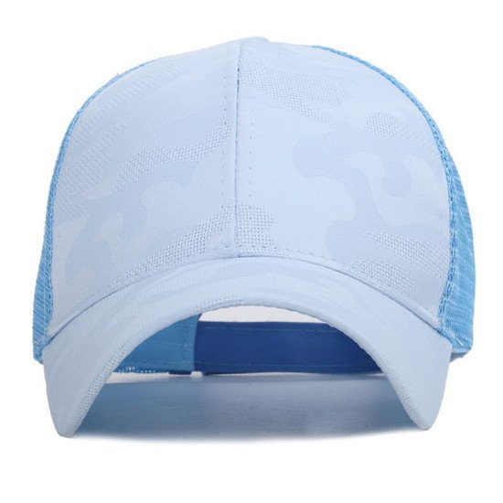 Women Summer Trendy Ponytail Messy Bun Cap Lady 2019 Hip Hop Camouflage Jacquard Breathable Mesh Back Adjustable Snapback Hat