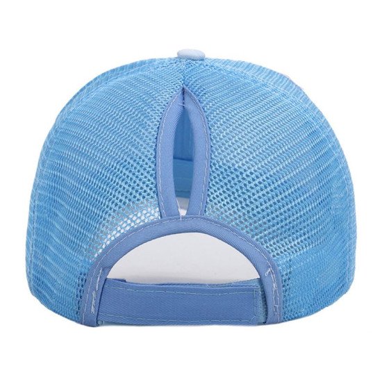 Women Summer Trendy Ponytail Messy Bun Cap Lady 2019 Hip Hop Camouflage Jacquard Breathable Mesh Back Adjustable Snapback Hat